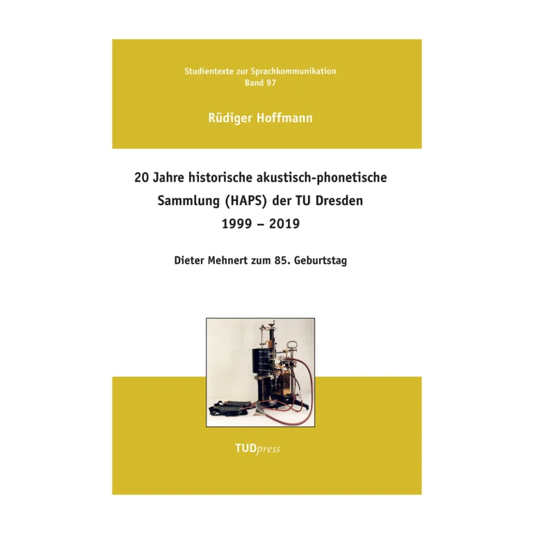 Cover "20 Jahre historische akustisch-phonetische Sammlung (HAPS) der TU Dresden 1999 – 2019"; © THELEM