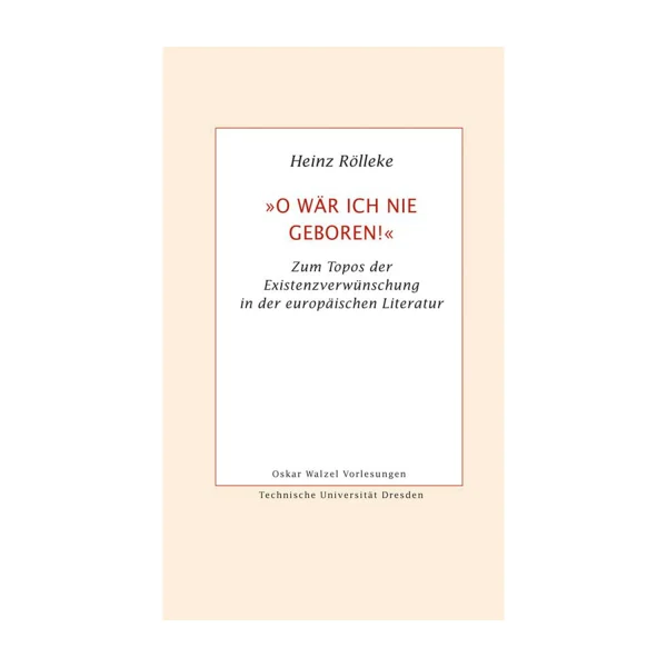 Cover "O wär ich nie geboren!"; © THELEM