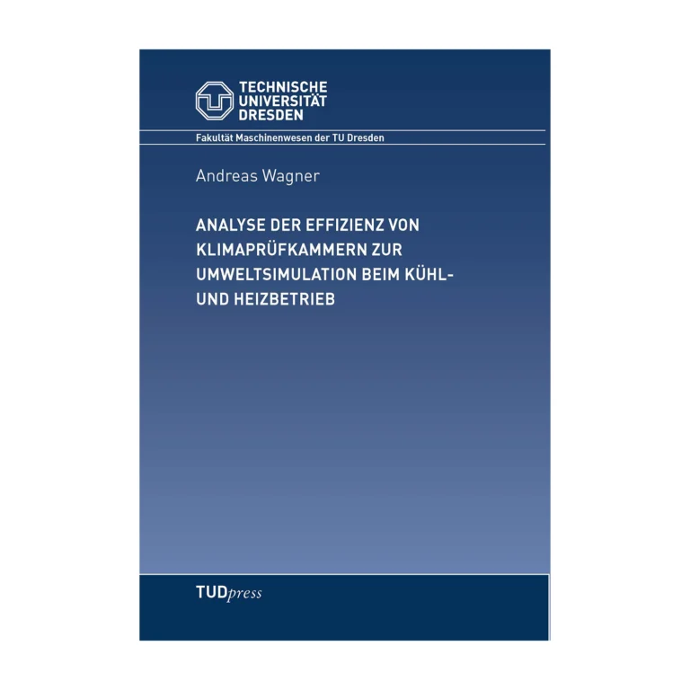 Cover "Analyse der Effizienz von Klimaprüfkammern zur Umweltsituation beim Kühl- und Heizbetrieb"; © THELEM